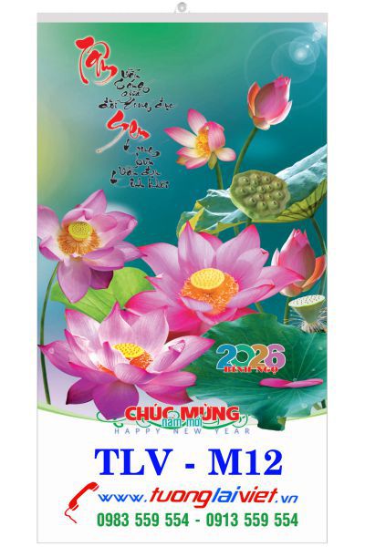 In Lịch nẹp thiếc Hoa Sen