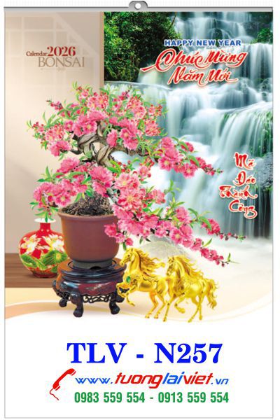 In Lịch treo tường 5 tờ Bonsai Nghệ Thuật