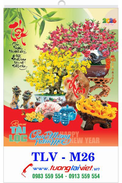 In Lịch treo tường 5 tờ Cây Cảnh Bonsai