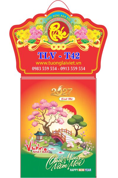 In Lịch treo tường 52 Tờ Chữ Phúc