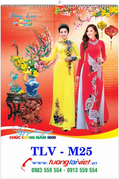 In Lịch treo tường 7 tờ Áo Dài