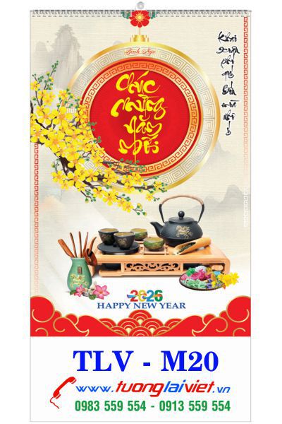 In Lịch treo tường 7 tờ Chữ Thư Pháp
