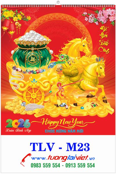 In Lịch treo tường 7 tờ Lộc Xuân