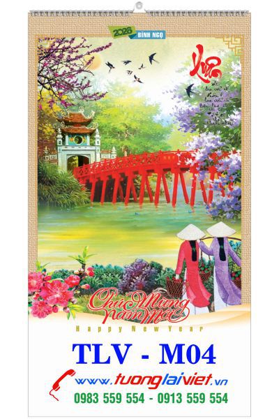 In Lịch treo tường 7 tờ Tranh Lụa Quê Hương