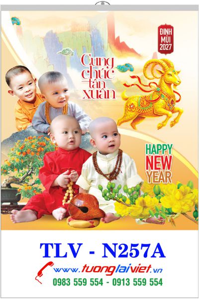 In Lịch treo tường nẹp thiếc Chú Tiểu