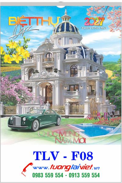 In Lịch treo tường nẹp thiếc Nhà và Xe