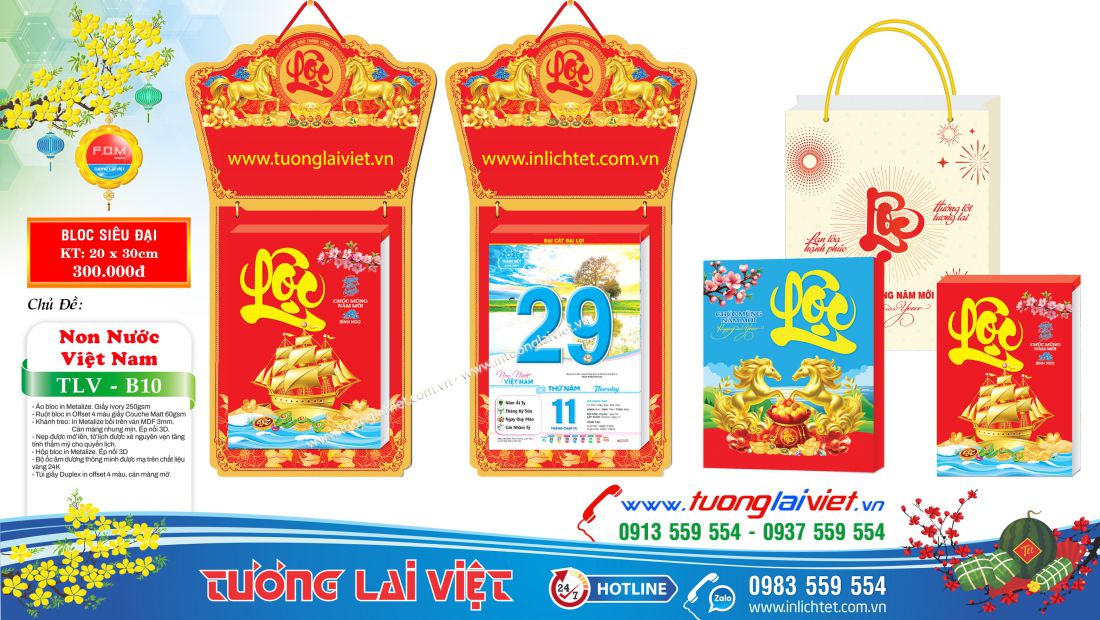 Lịch bloc treo tường Chữ Lộc