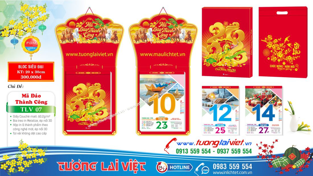 Lịch bloc treo tường Khai Xuân Đại Cát