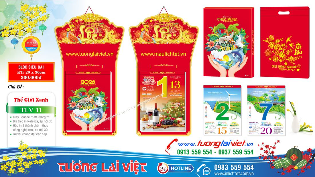 Lịch bloc treo tường Thế Giới Xanh