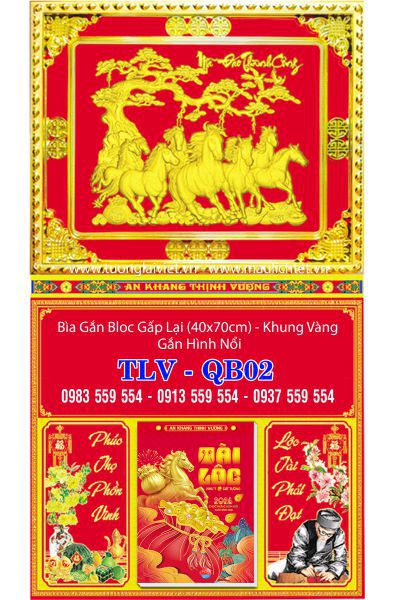 Lịch gập treo tường khung vàng Mã Đáo Thành Công