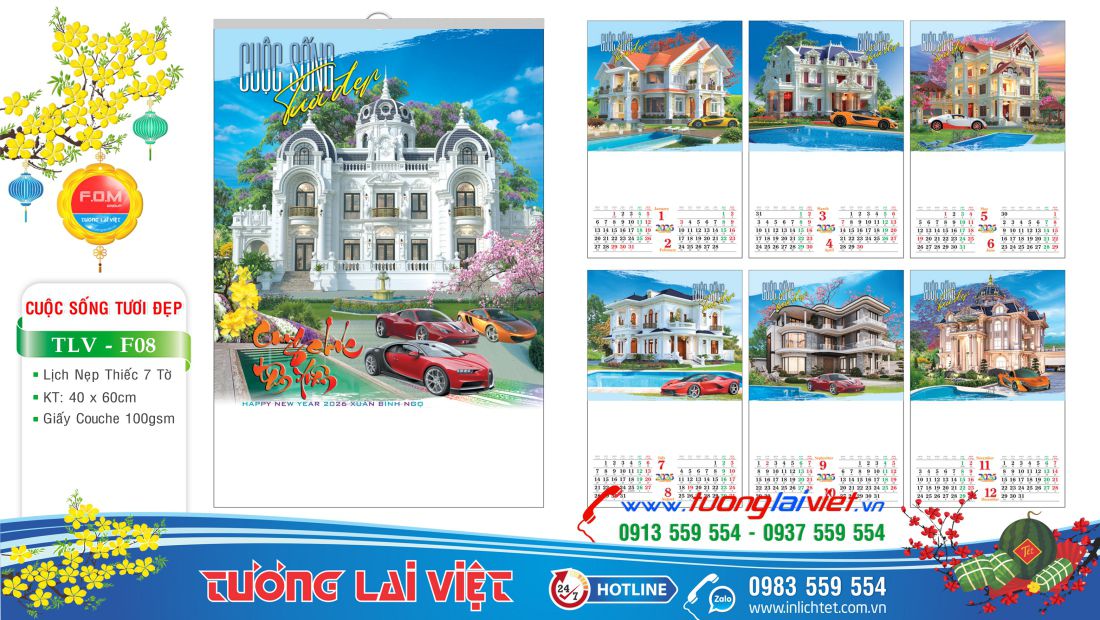 Lịch nẹp thiếc Cuộc Sống Tươi Đẹp
