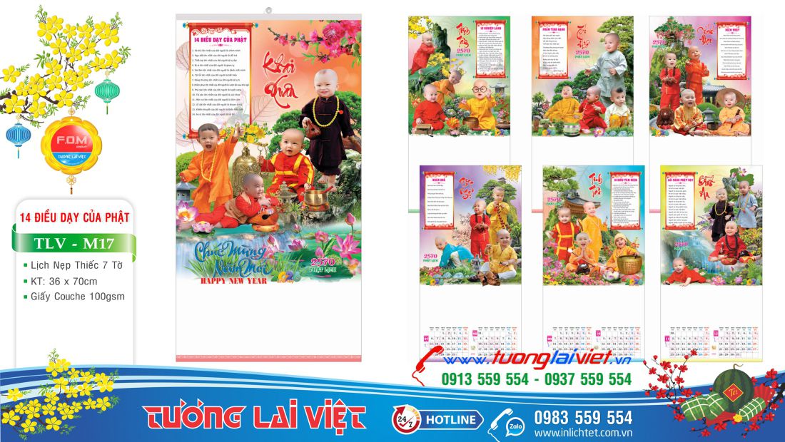 Lịch nẹp thiếc Những Điều Phật Dạy