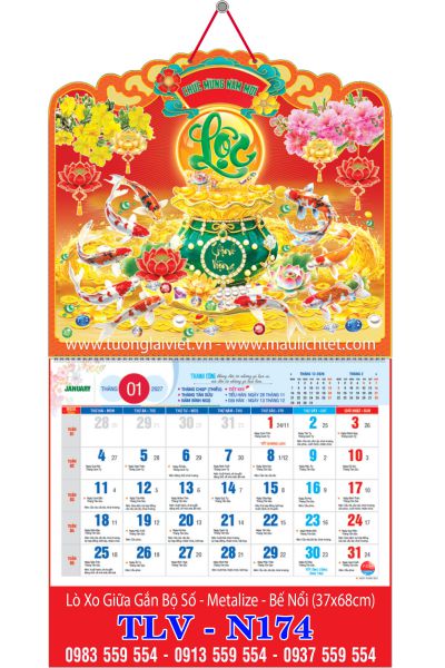 Lịch treo tường 13 tờ Xuân Lộc Phát