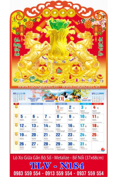 Lịch treo tường 13 tờ Xuân Phát Tài