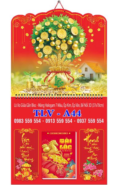 Lịch treo tường 365 ngày Lộc Kim Tiền