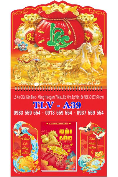 Lịch treo tường 365 ngày Lộc Túi Vàng