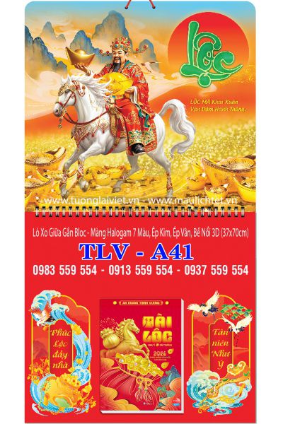 Lịch treo tường 365 ngày Lộc Xuân