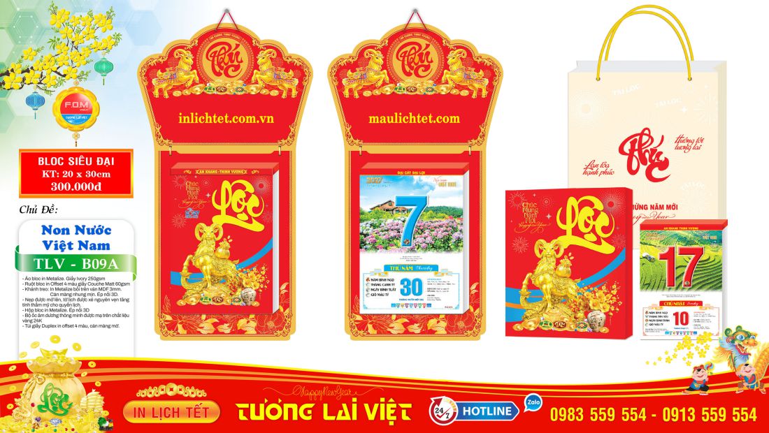 Lịch treo tường 365 ngày Sắc Màu Quê Hương