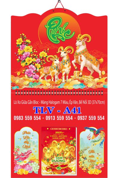 Lịch treo tường 365 tờ Chữ Phúc