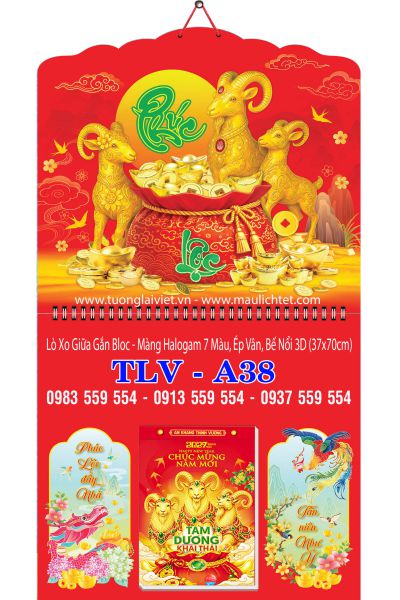 Lịch treo tường 365 tờ Con Giáp Tài Lộc