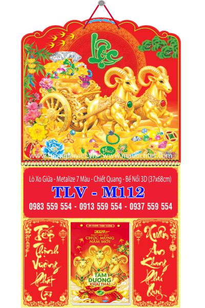 Lịch treo tường 365 tờ Lộc Khai Xuân