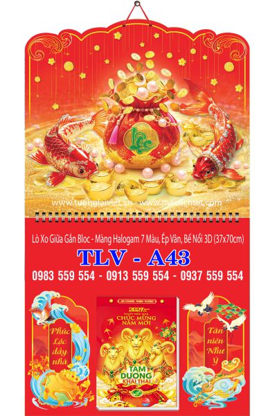 Lịch treo tường 365 tờ Lộc Túi Vàng