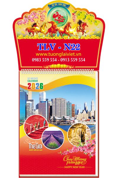 Lịch treo tường 52 Tờ Phong Cảnh Thế Giới