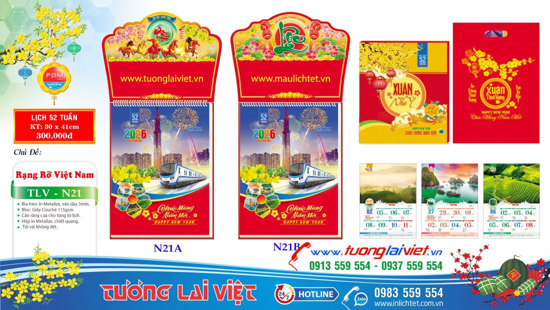 Lịch treo tường 52 tuần Cảnh Đẹp Việt Nam