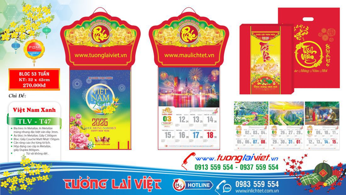 Lịch treo tường 52 Tuần Phong Cảnh Việt Nam